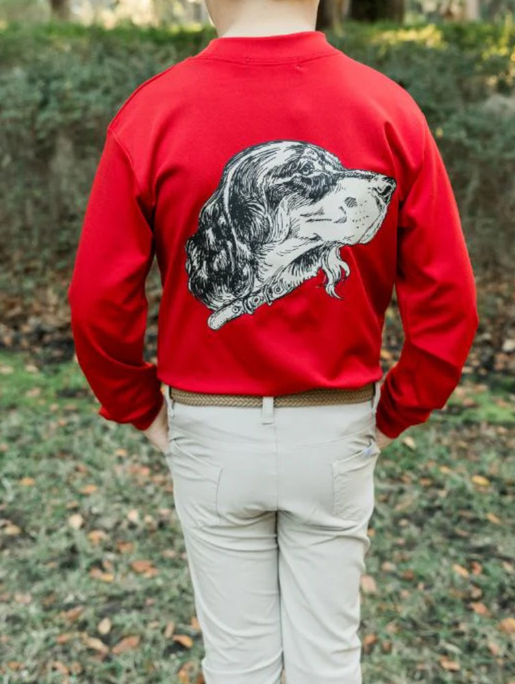 LS Performance Logo Tee-Spaniel Dog/Red