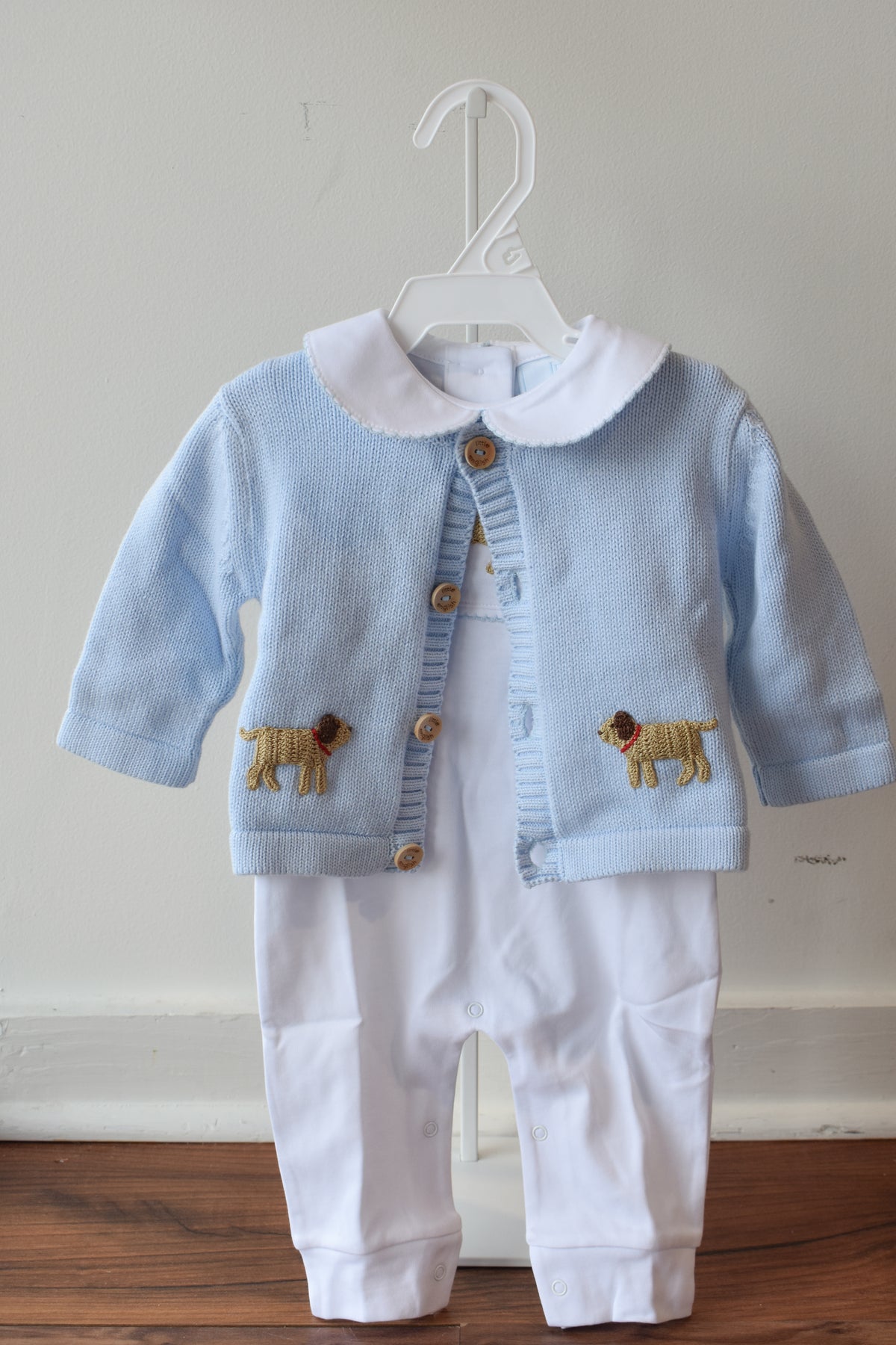 Crochet Playsuit-Blue Lab