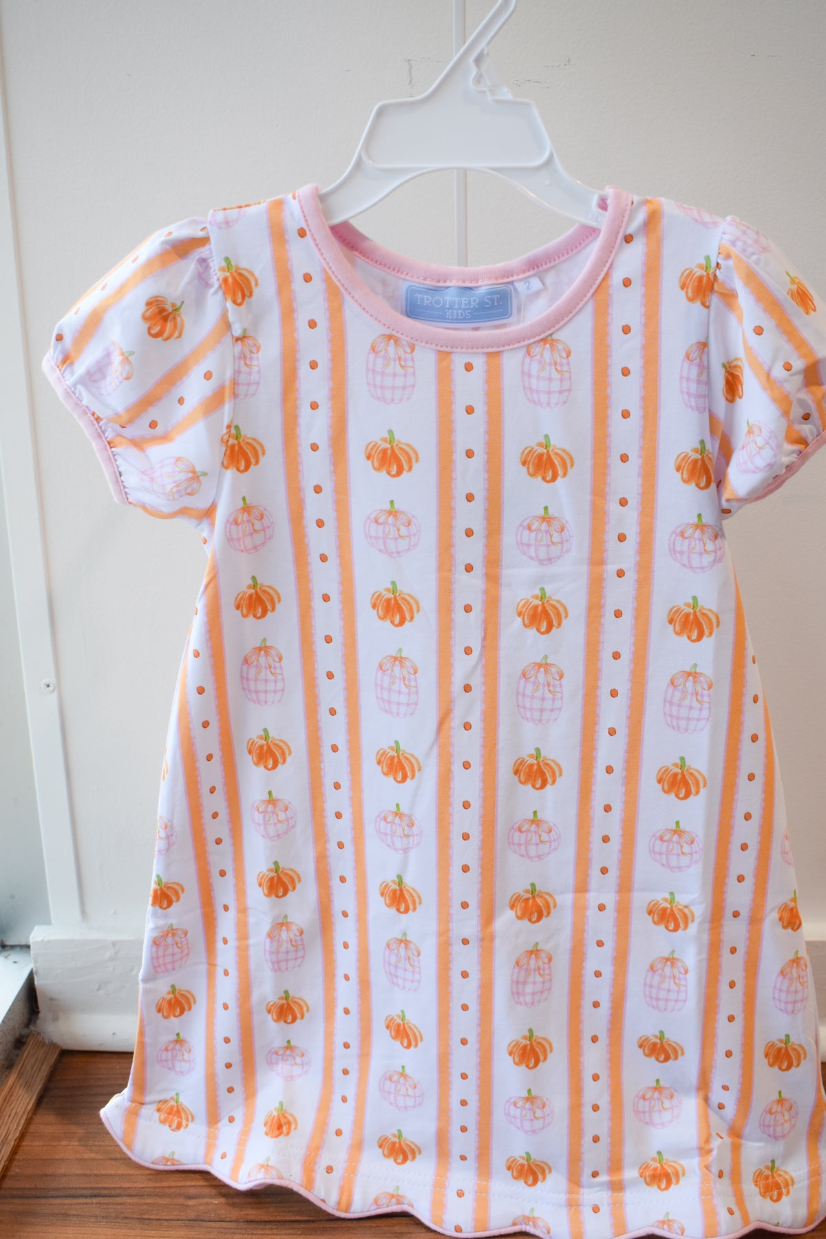 Pumpkin Patch Scallop Knit Dress