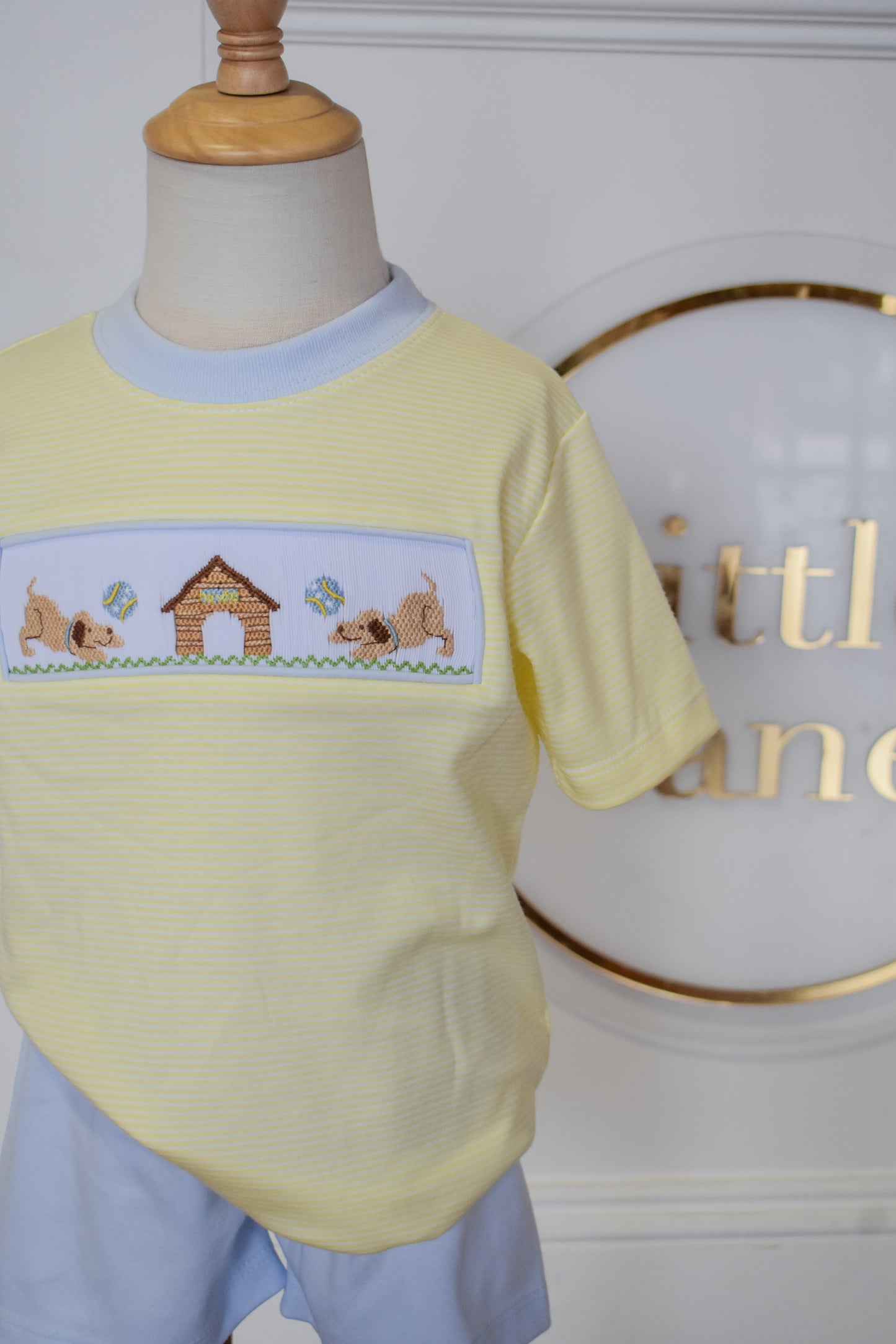 Playful Pups Smocked Short Set