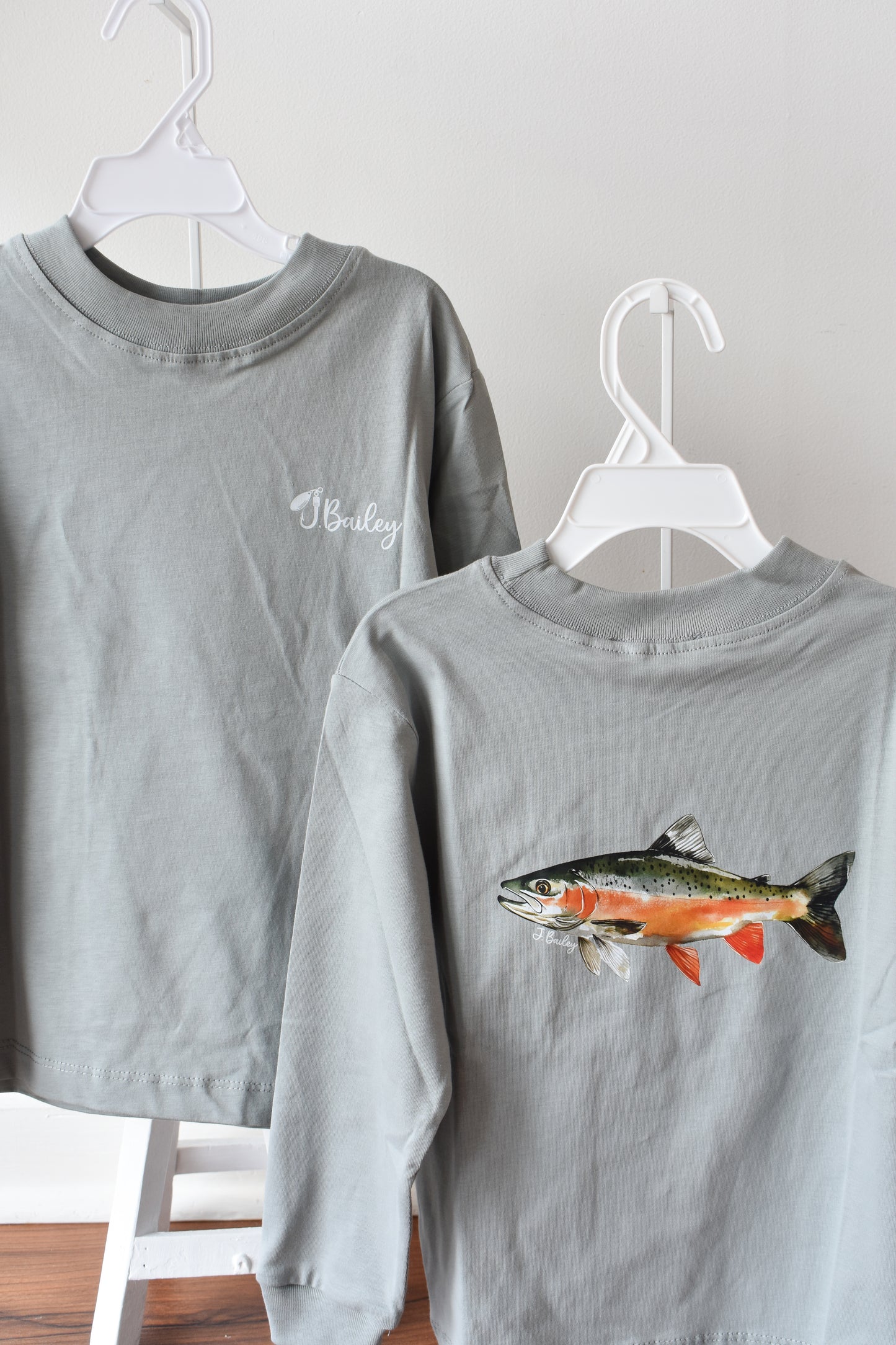 Long Sleeve Logo Tee-Trout on Limestone