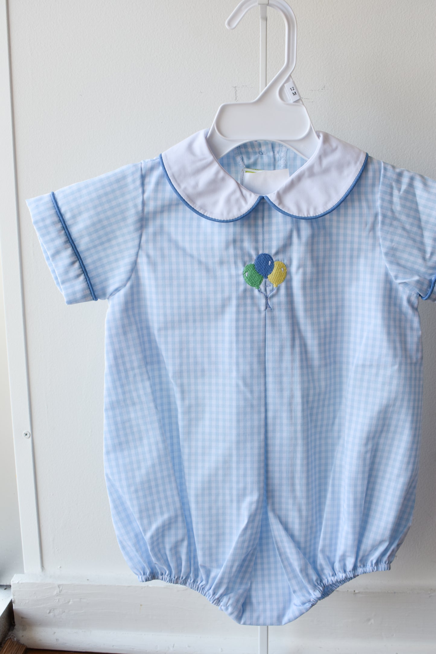 Edmund Blue Gingham Birthday Bubble