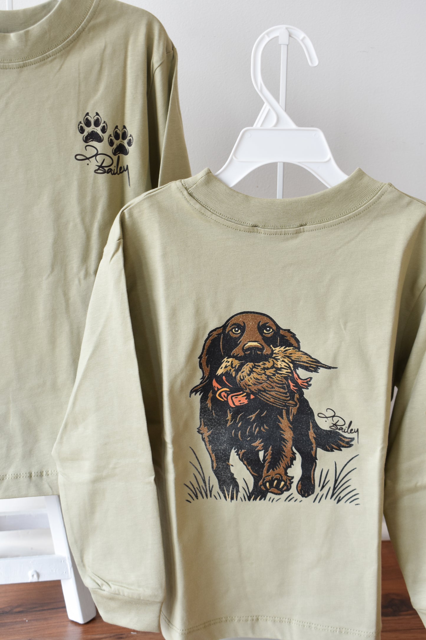 Long Sleeve Logo Tee-Duck Dog on Pistachio