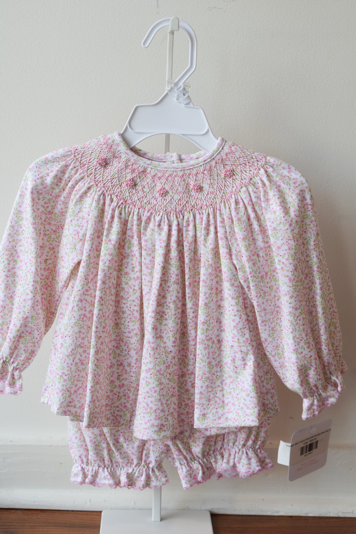Harper Mini Floral Smocked Bishop Bloomer Set
