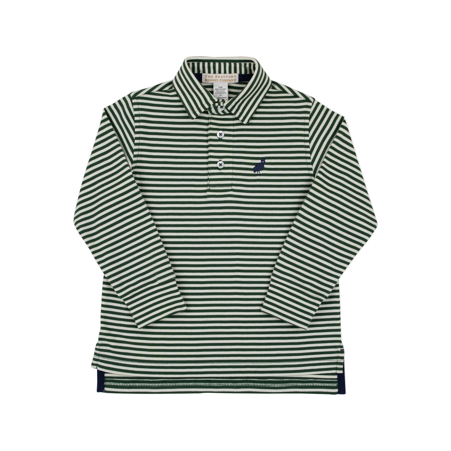 Prim and Proper Polo LS-Grier Green/Palmetto Pearl Stripe