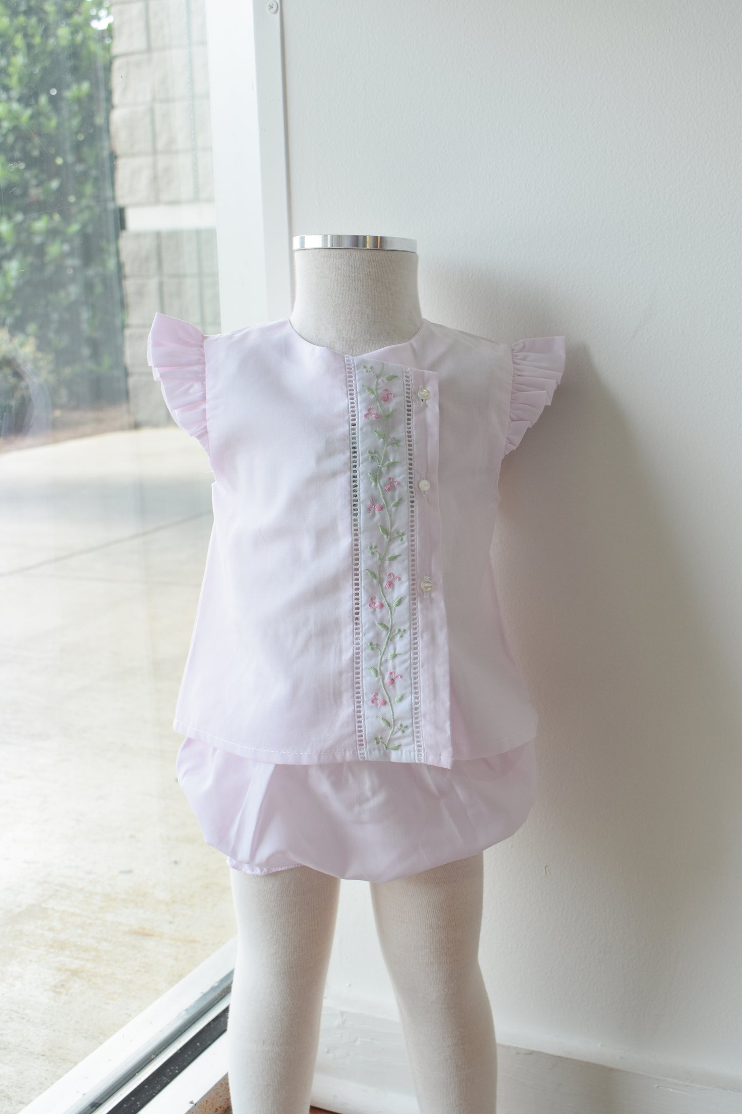 Pink Florals n Vines Diaper Set