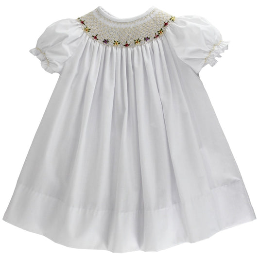 Fall Florals-White Bishop Dress