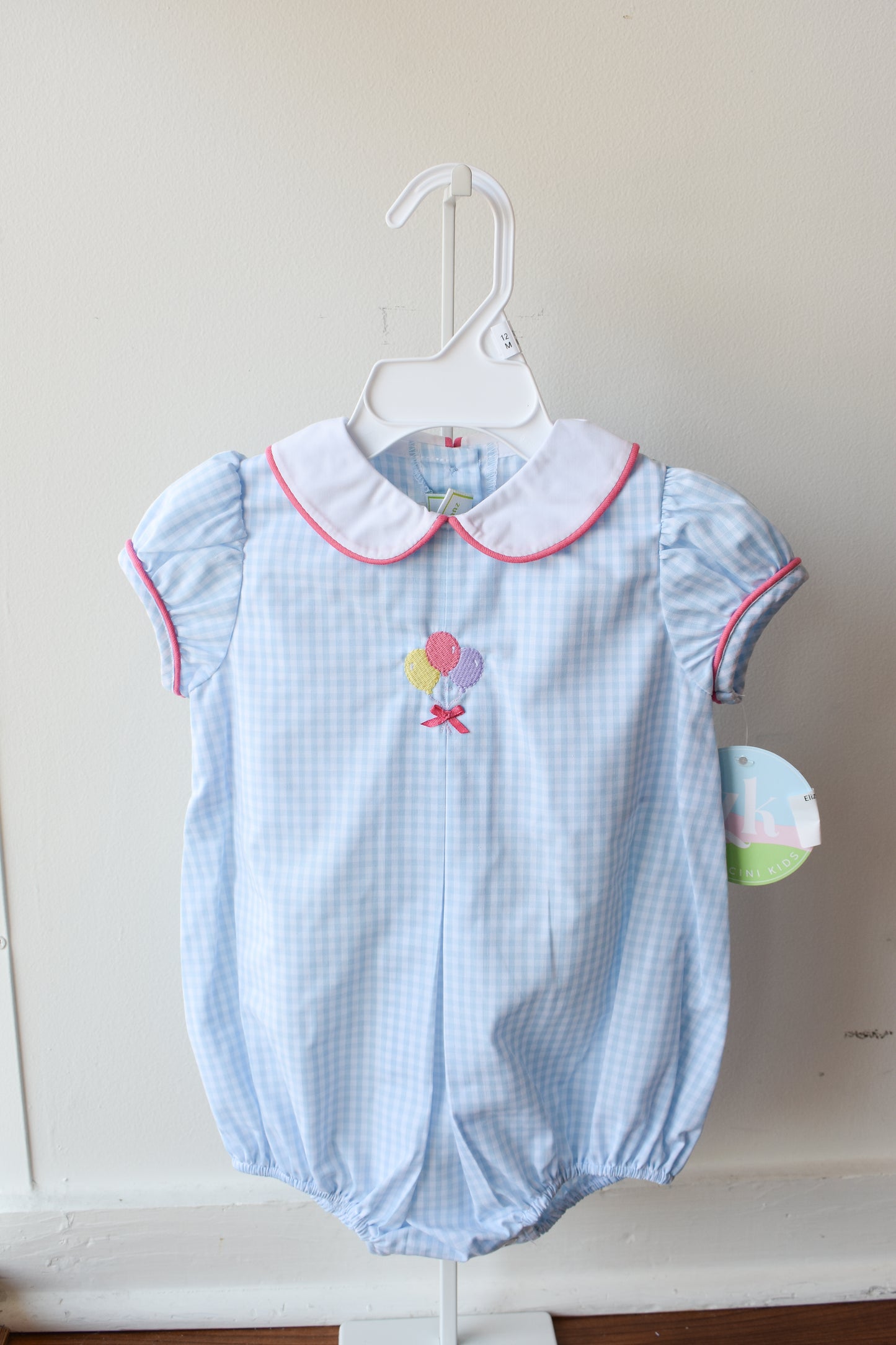 Elizabeth Blue Gingham Birthday Bubble