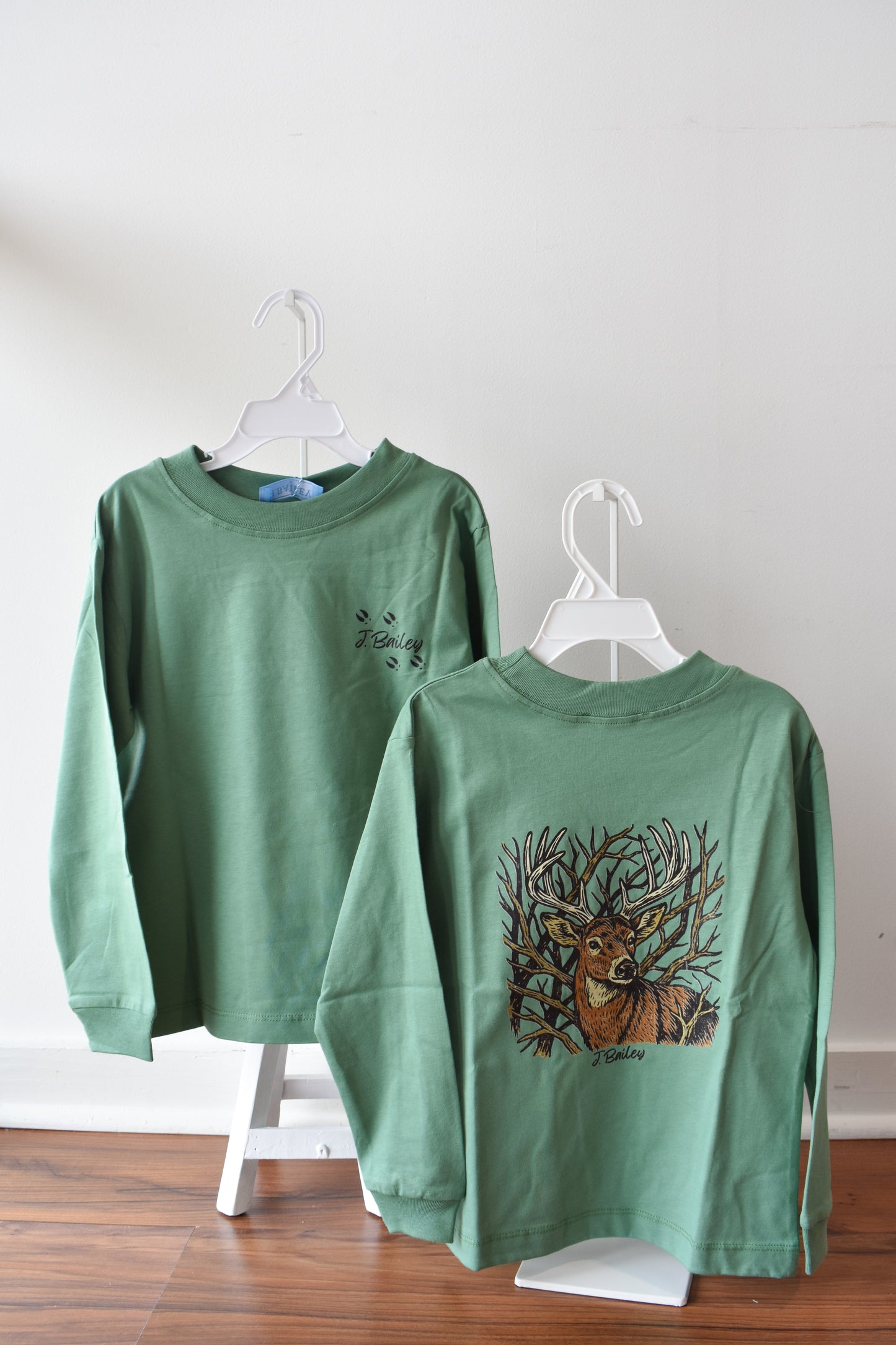 Long Sleeve Logo Tee-Buck on Sage