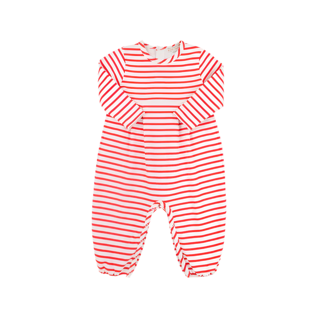 Long Sleeve Bradford Romper-Richmond Red Stripe