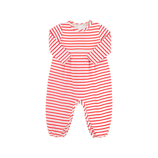 Long Sleeve Bradford Romper-Richmond Red Stripe