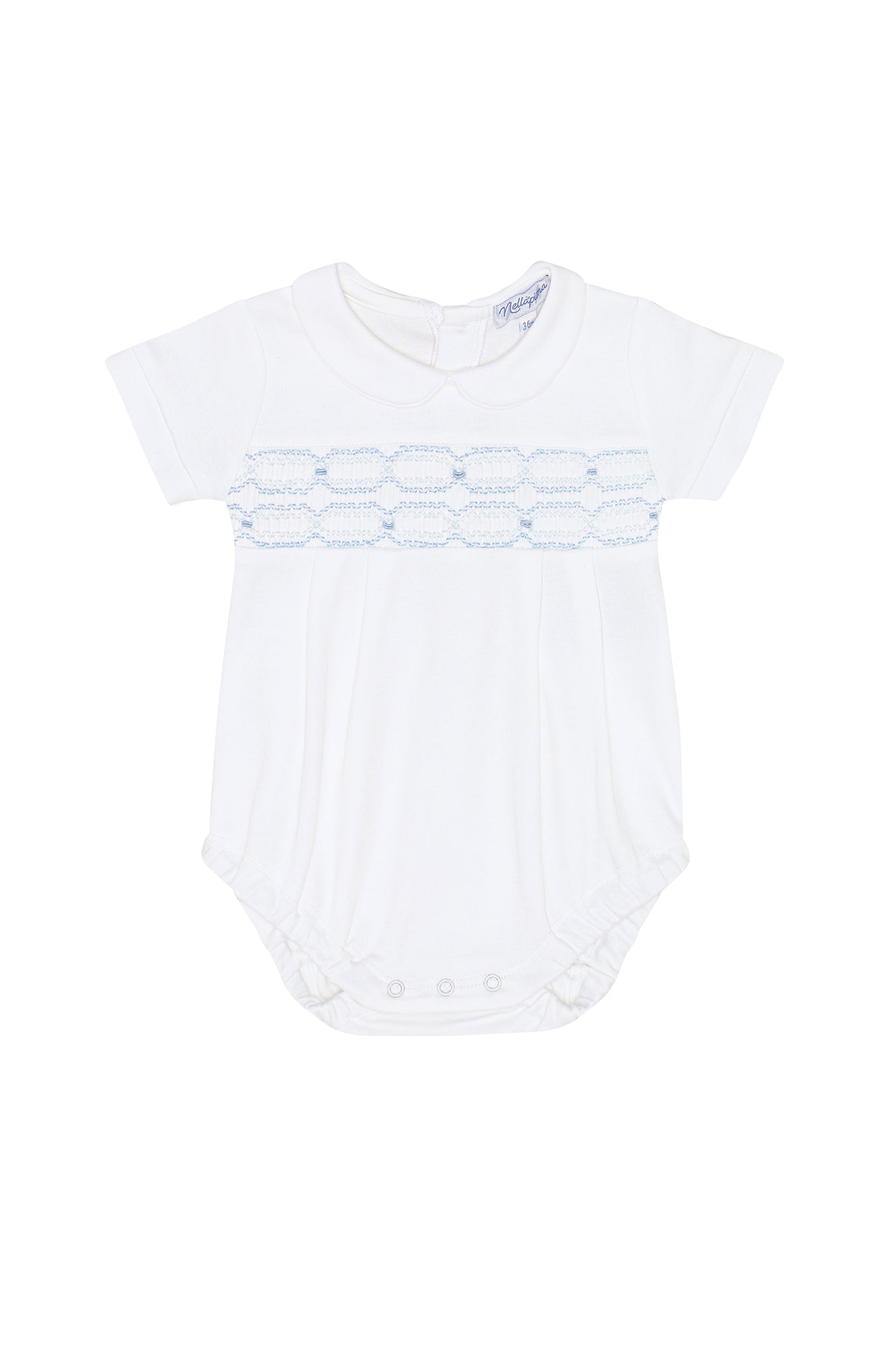 White Signature Smocked Boys Bubble