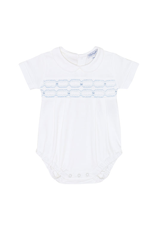 White Signature Smocked Boys Bubble