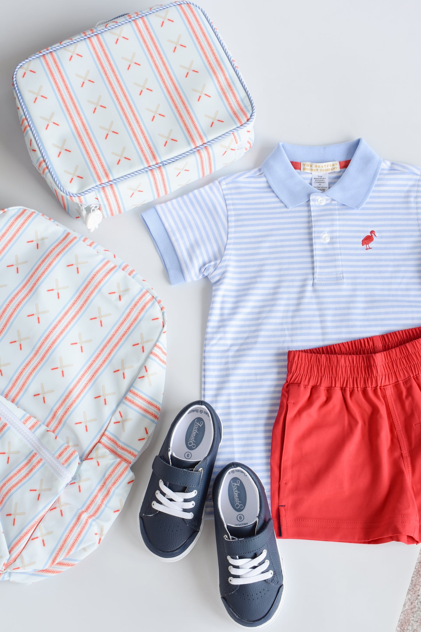 Prim & Proper Polo-Beale St Blue Stripe