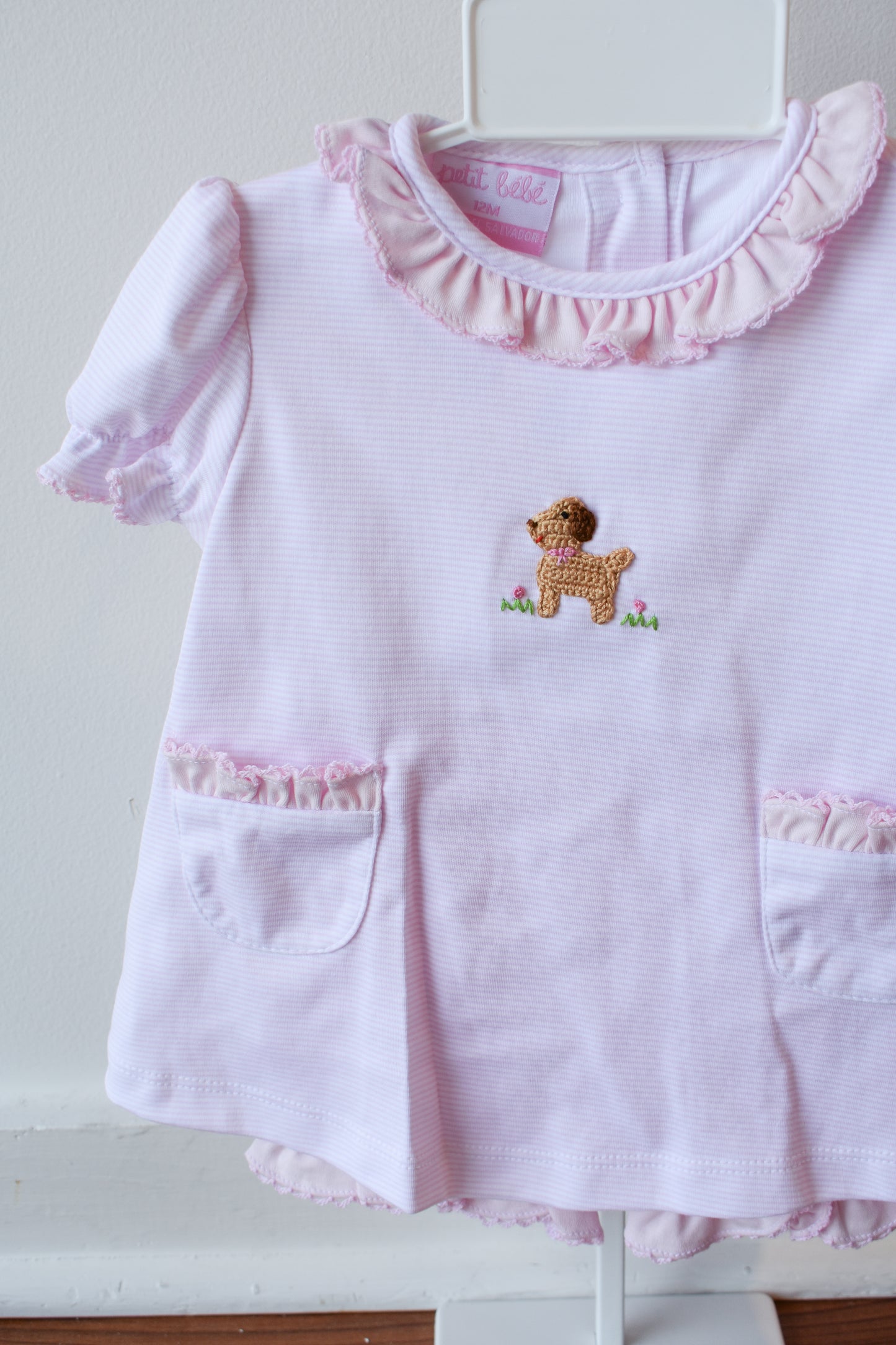 Petit Pups Pink Stripe Knit Bloomer Set