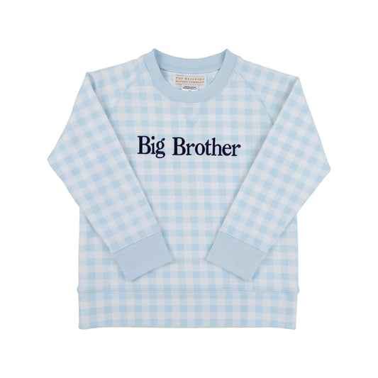 Big Brother Cassidy Comfy Crewneck-Blue Gingham