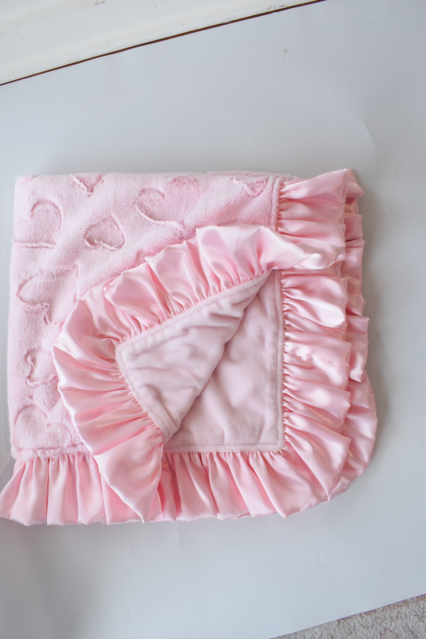 Double Plush Blanket-Pink Hearts