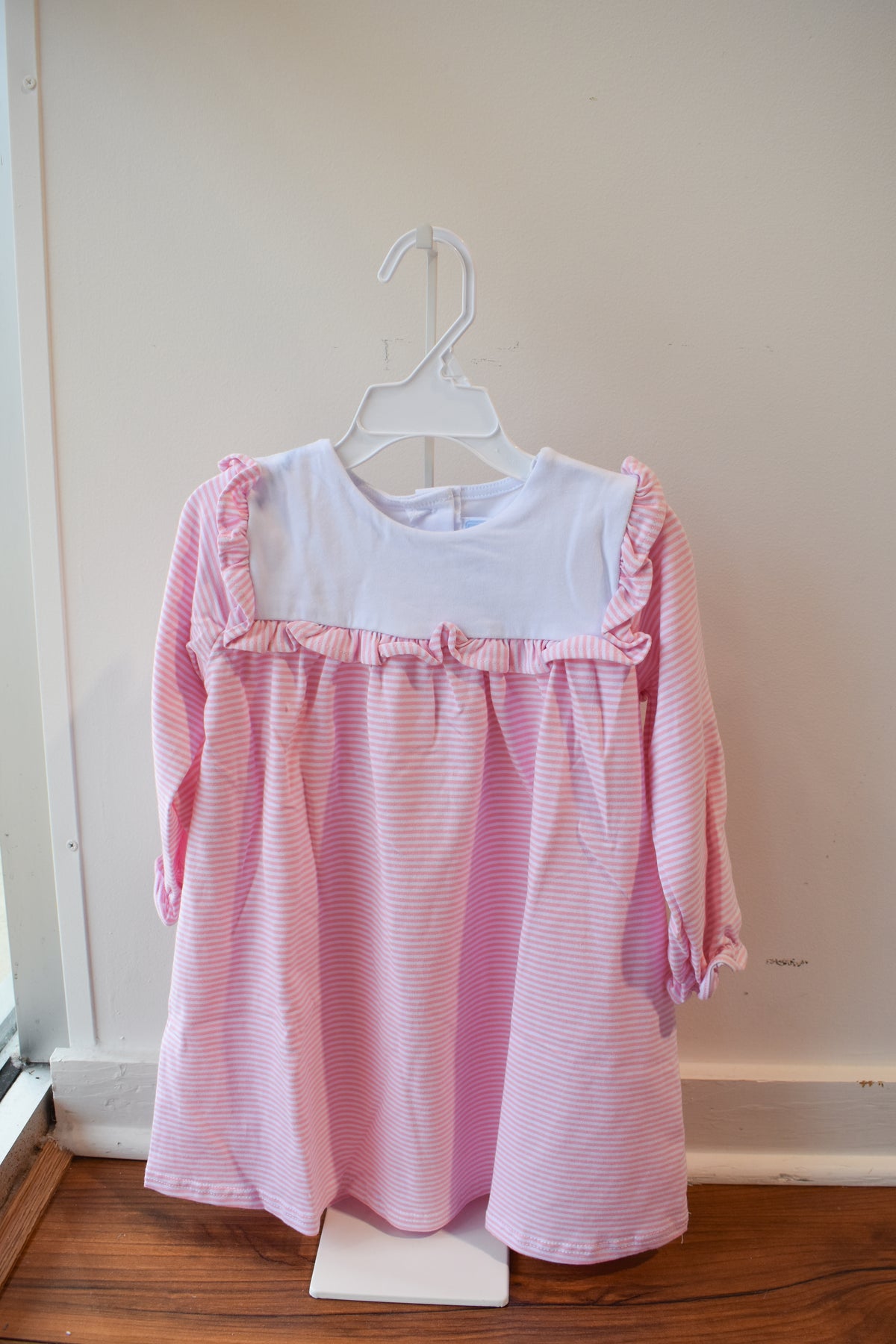 Marie Dress-Light Pink Stripe