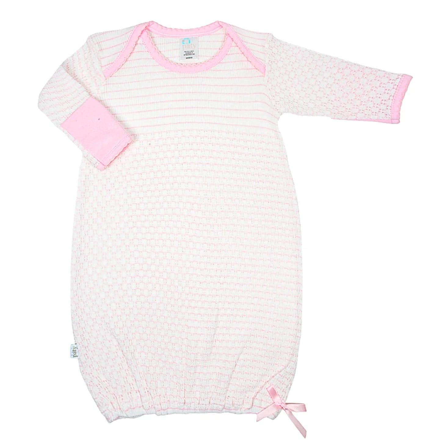 Paty Overlap Shoulder Gown-Pinstripe