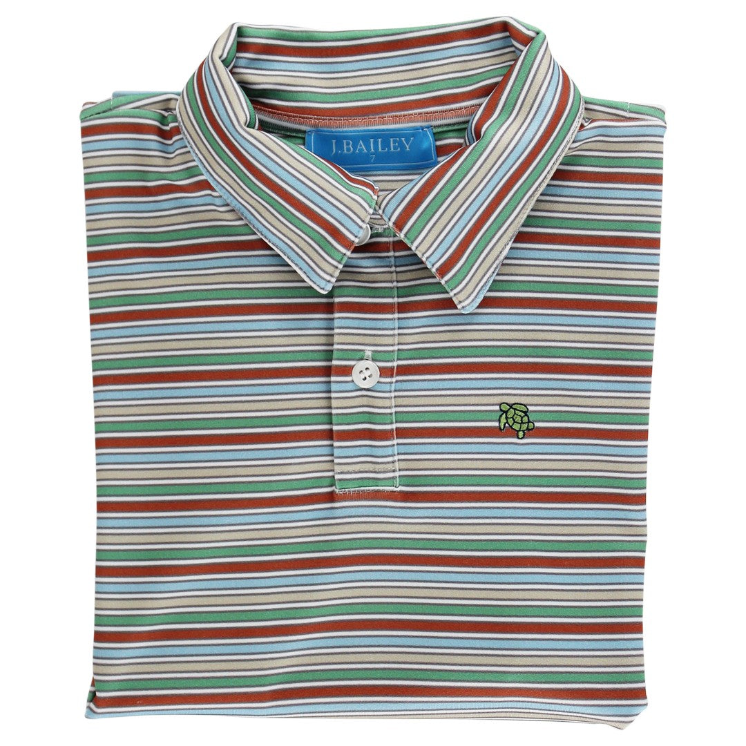 Harvest Striped-Long Sleeve Performance Polo