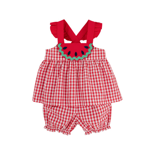 Nancy’s Novelty Set-Watermelon Red Gingham