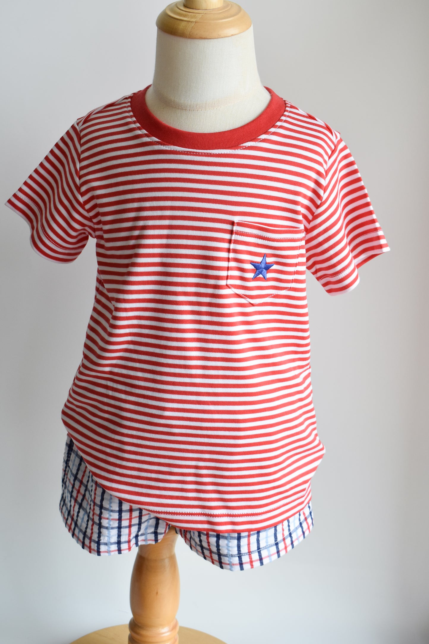 Carter Crewneck-Richmond Red Striped/Royal Star