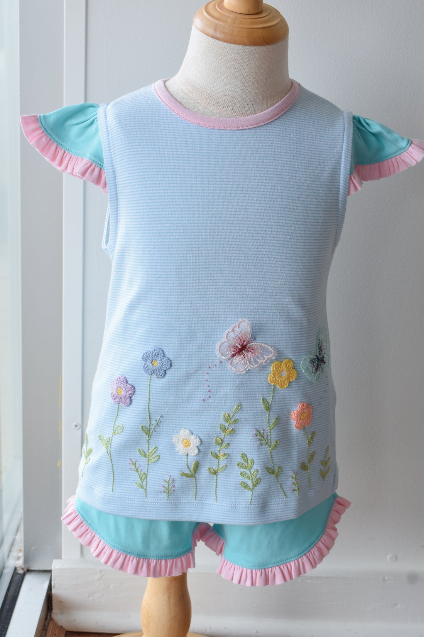 Butterfly Garden Ruffled Short Set