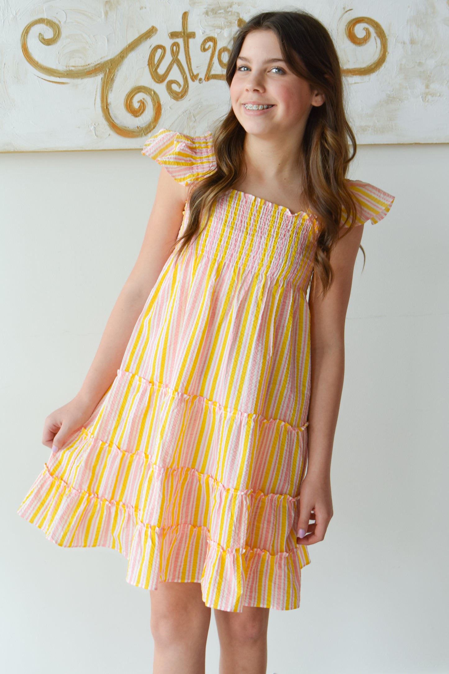 Twirl Dress-Buttercup Seersucker