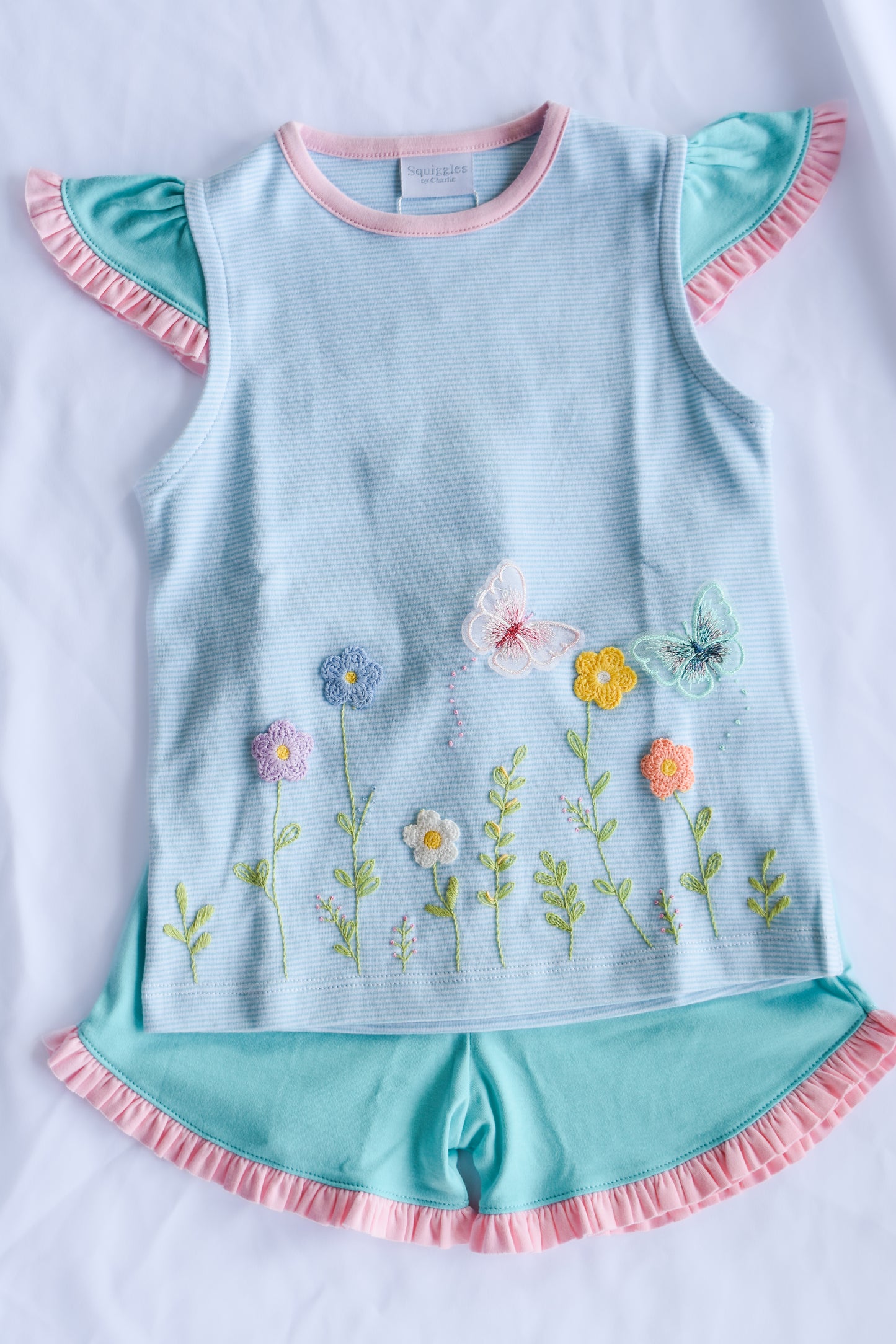 Butterfly Garden Ruffled Short Set