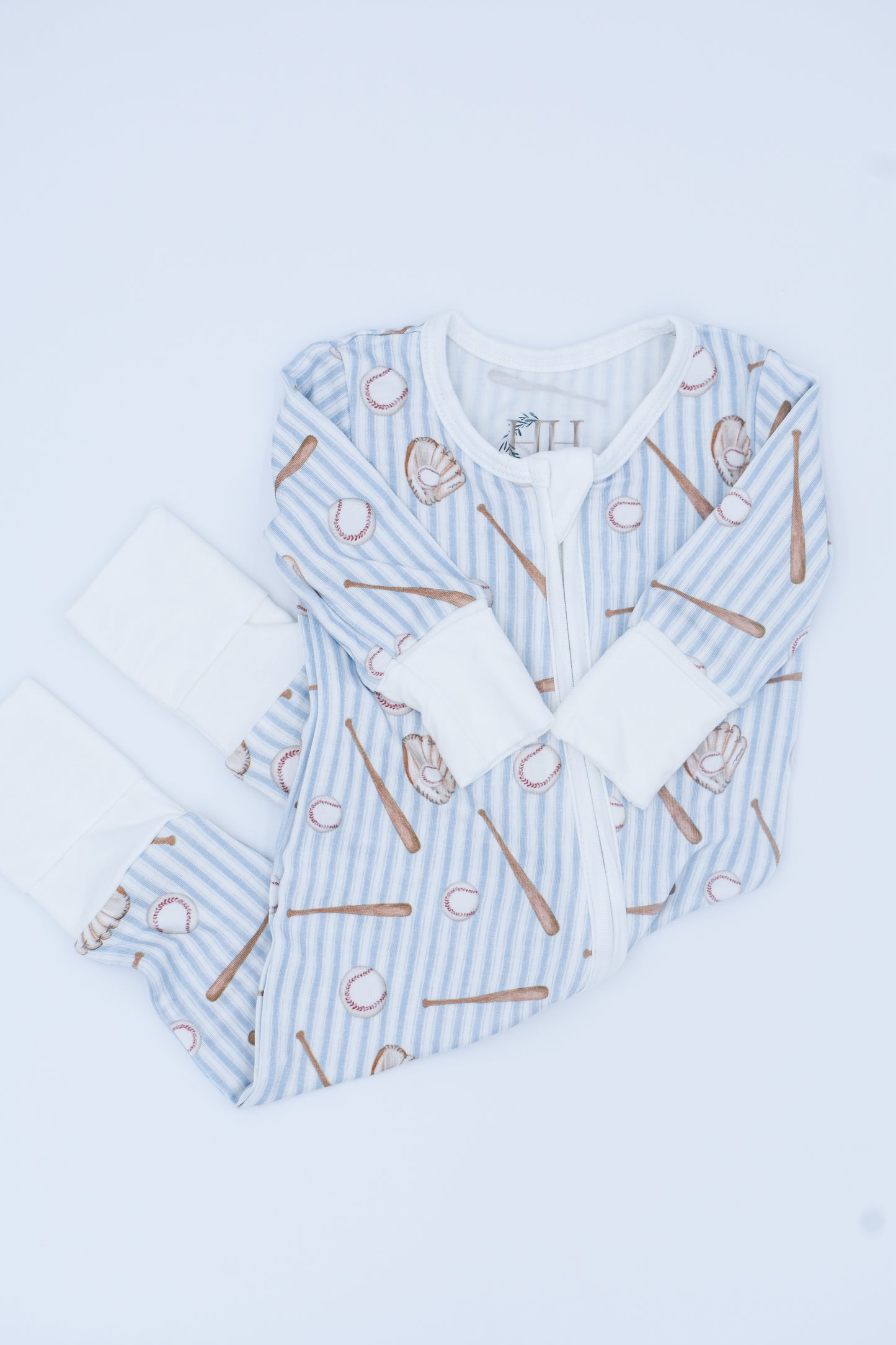 Batter Up Bamboo Zipper Romper