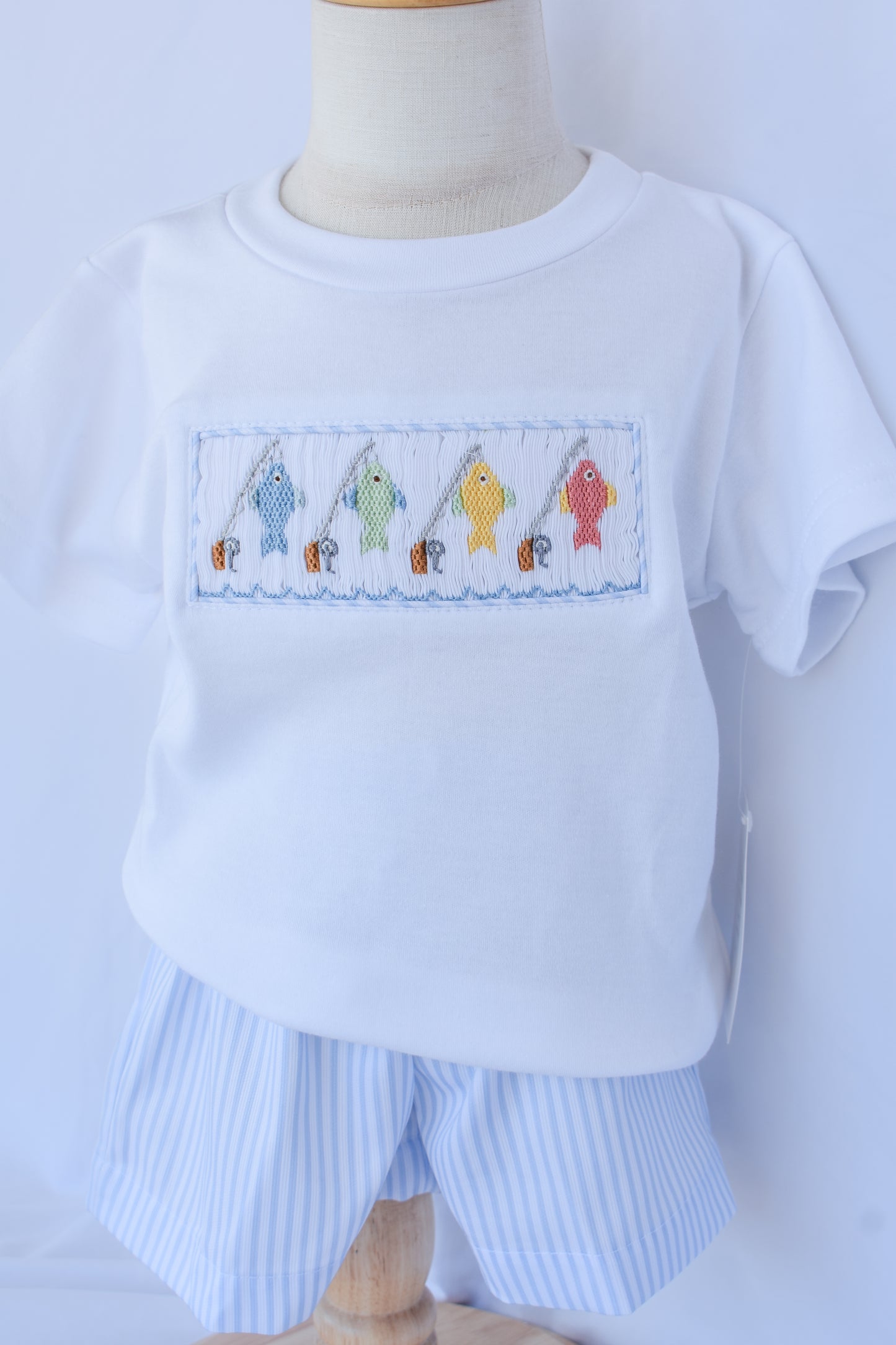 "Reel" Sweet Tom Smocked Short Set