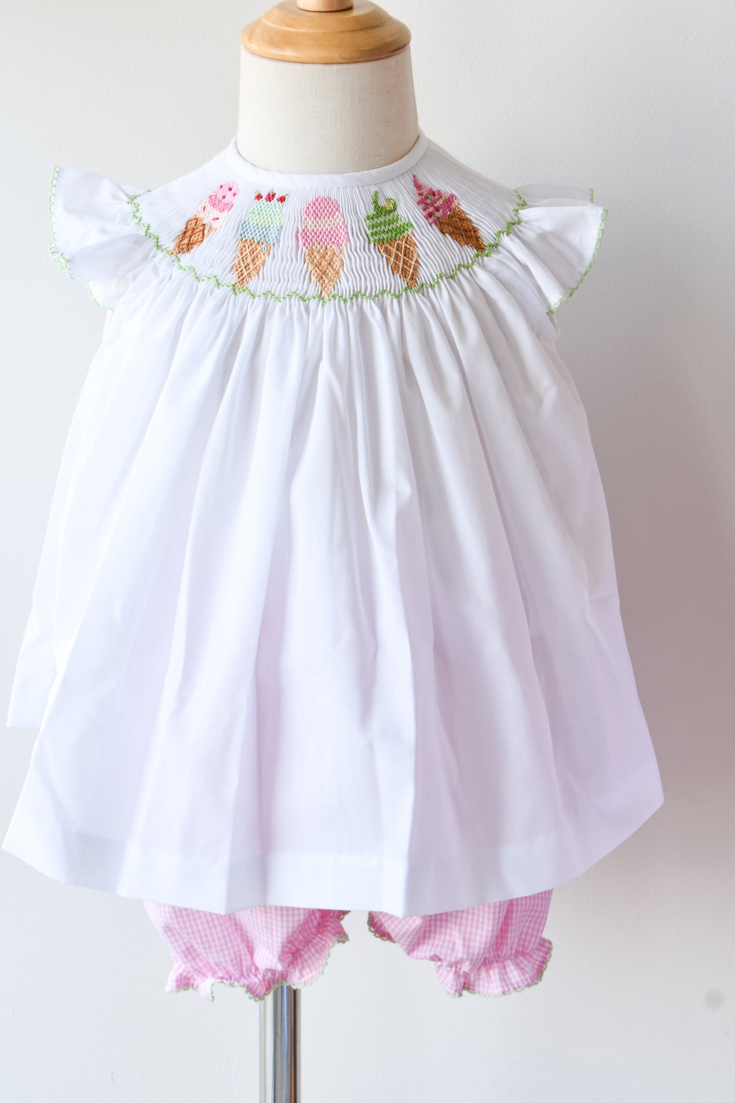 Emma Ice Cream Smocked Bloomer Set