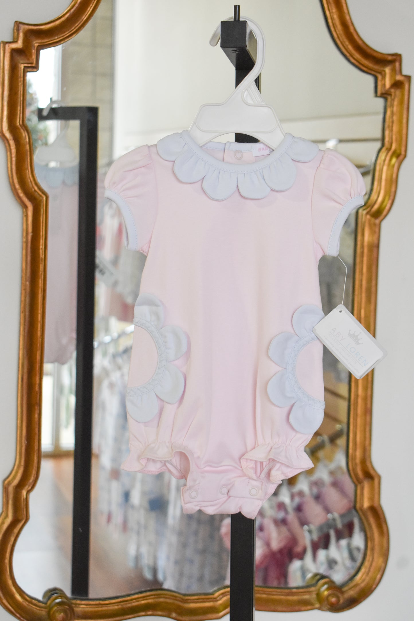 Patti Pink Bubble-Blue Scalloped