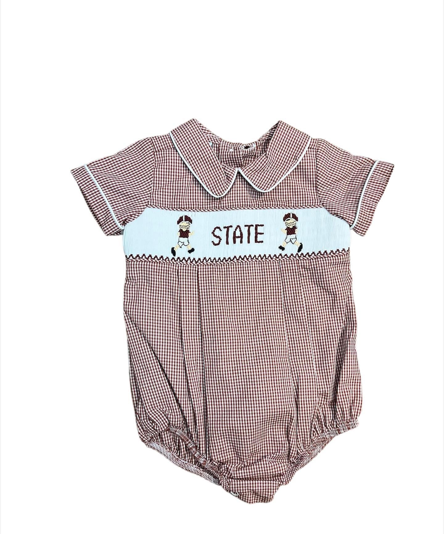 Krewe MSU Boy Smocked Bubble