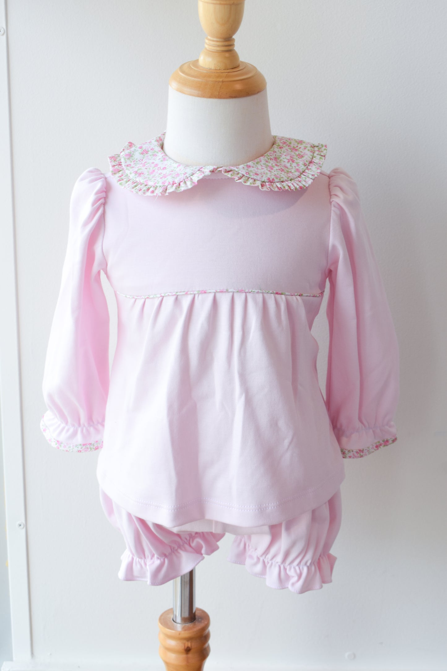 Franny's Floral Collar Knit Bloomer Set