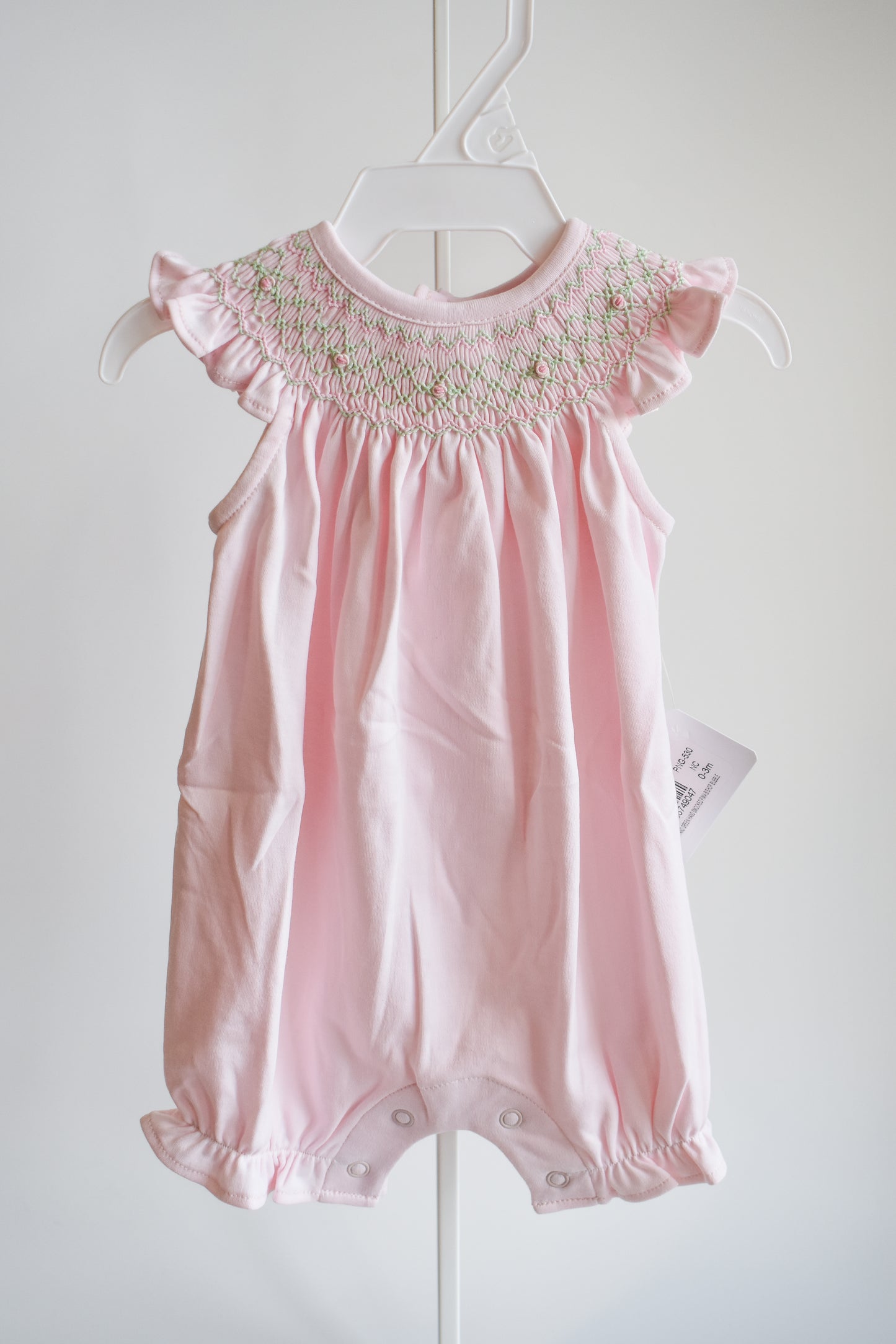 Pink n Green Smocked Bishop Bubble