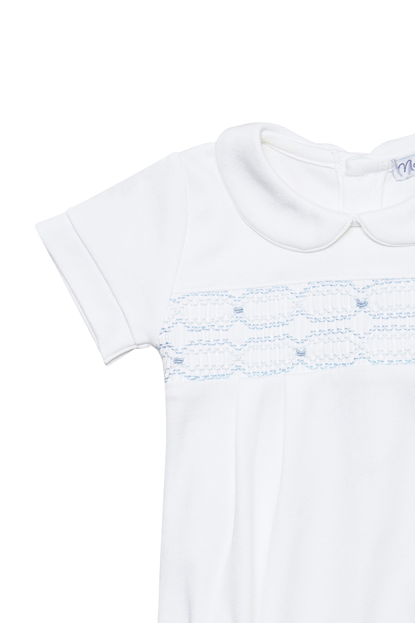 White Signature Smocked Boys Bubble