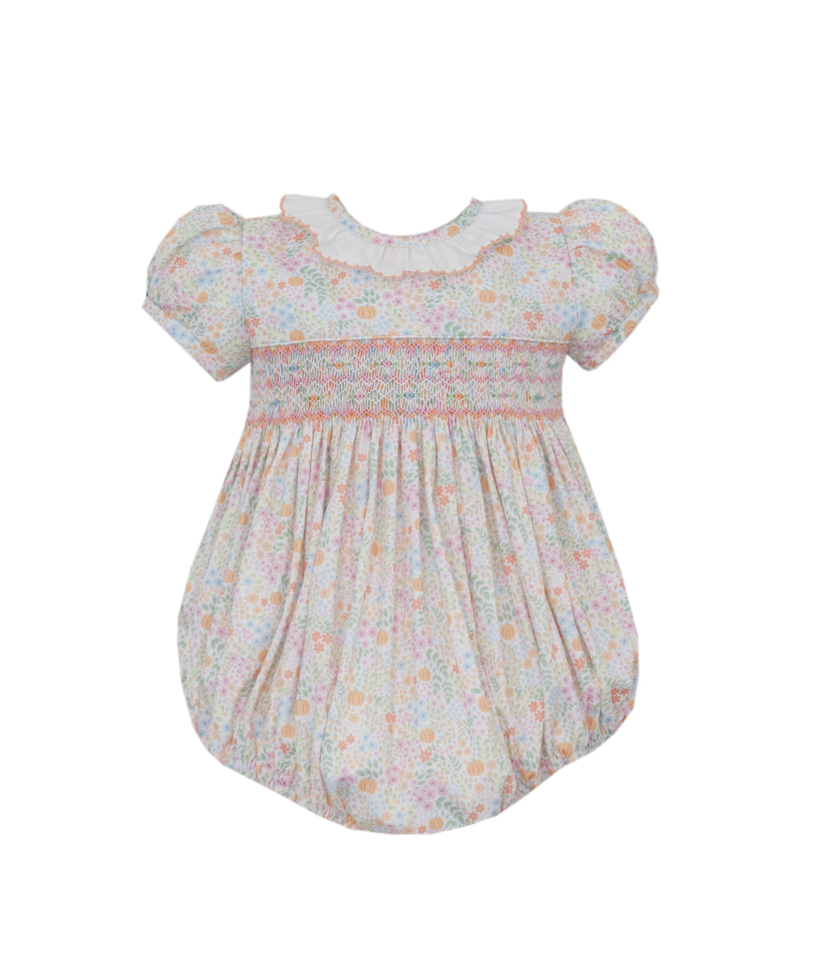 Pumpkin Patch Florals Smocked Bubble