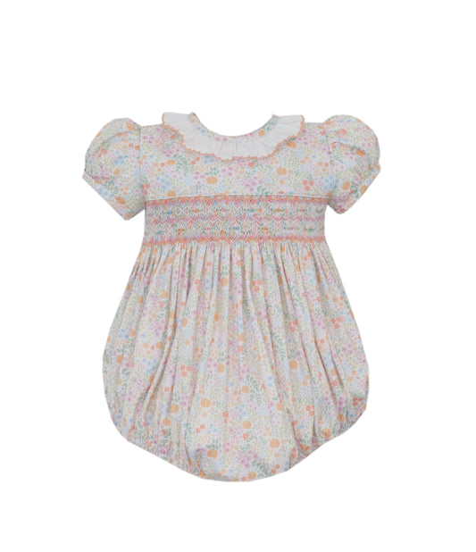 Pumpkin Patch Florals Smocked Bubble