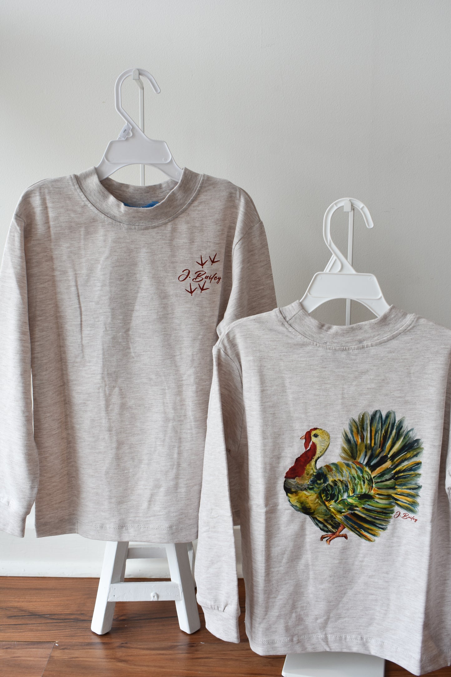 Long Sleeve Logo Tee-Turkey on Heathered Oatmeal