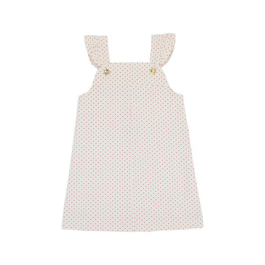 Julia Jumper-Pearl/Red Mini Dot Corduroy