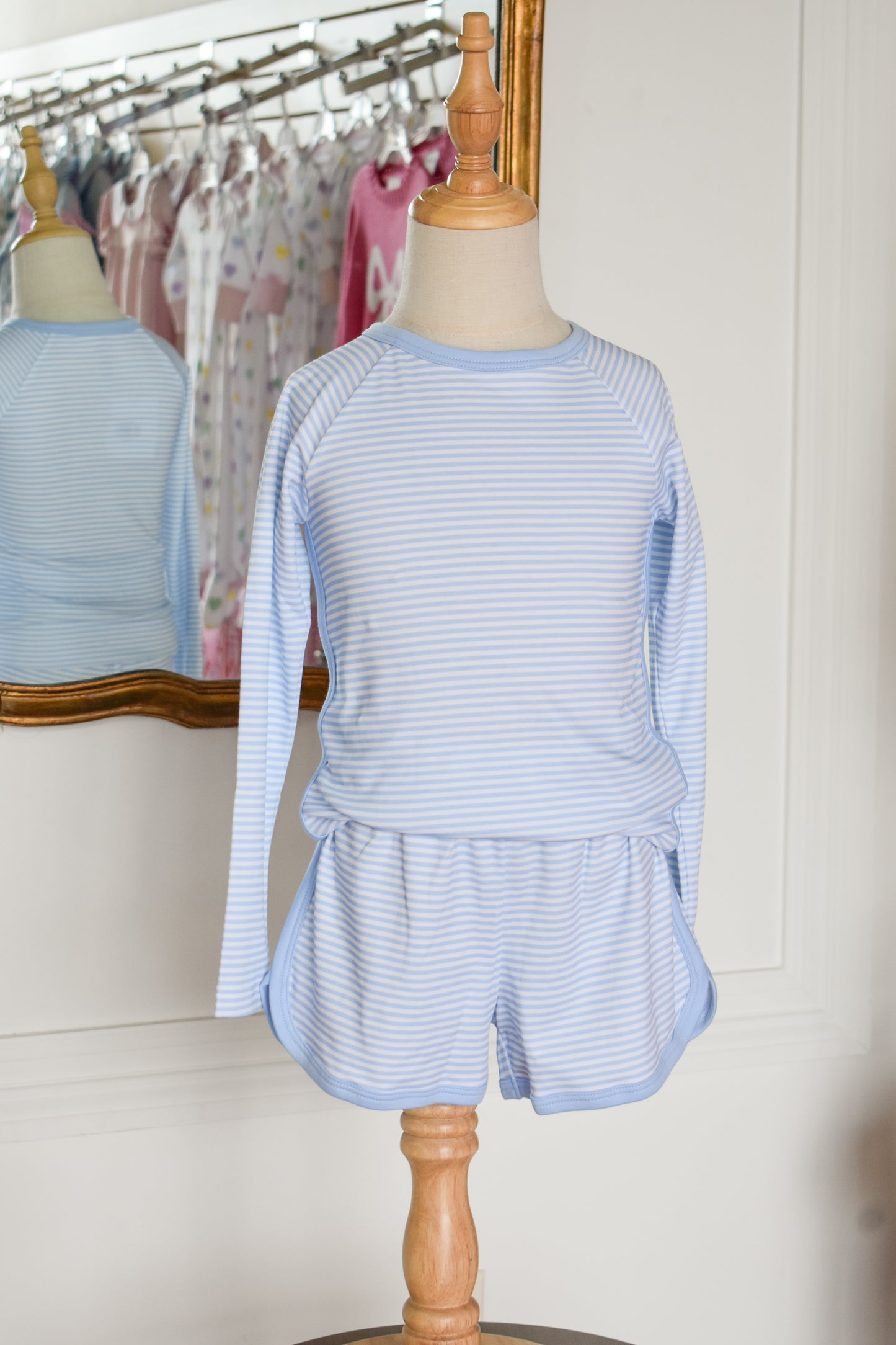 Blue Mini Stripe Lounge Set