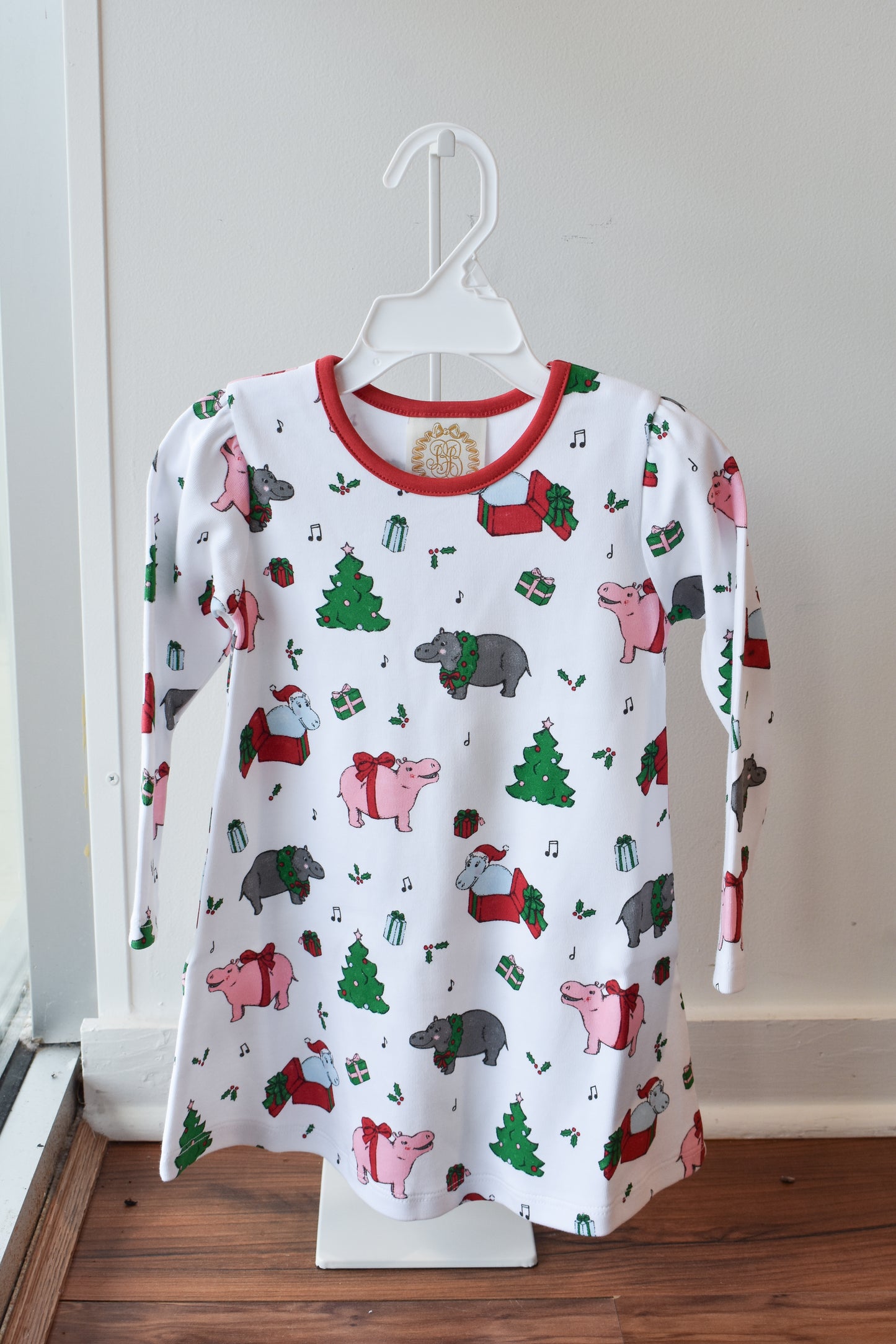 Long Sleeve Penny's Play Dress-I Want a Hippopotamus