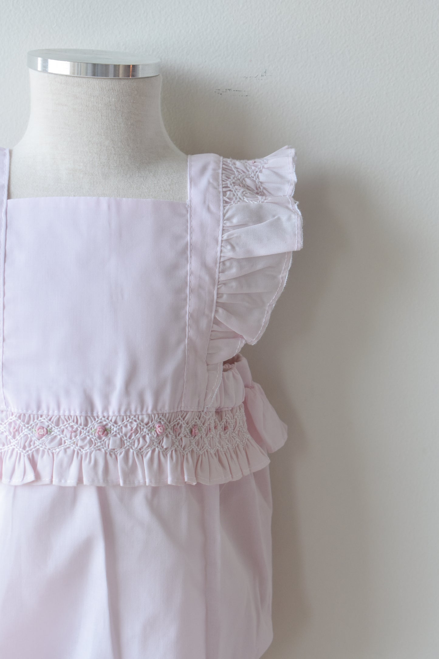 Pink Heirloom Smocked Ruffle Bubble
