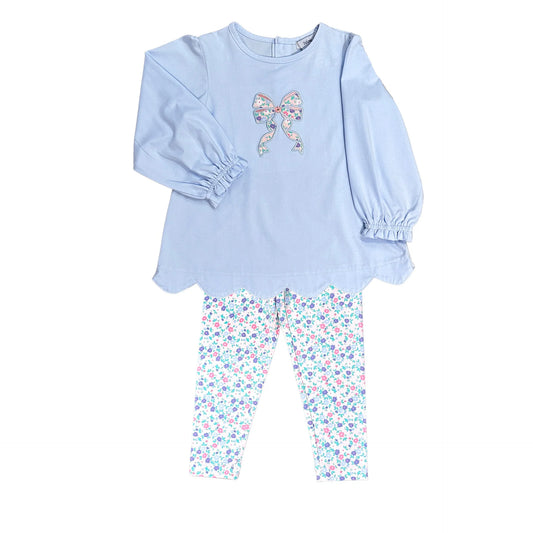 Ditsy Flower Bow Legging Set