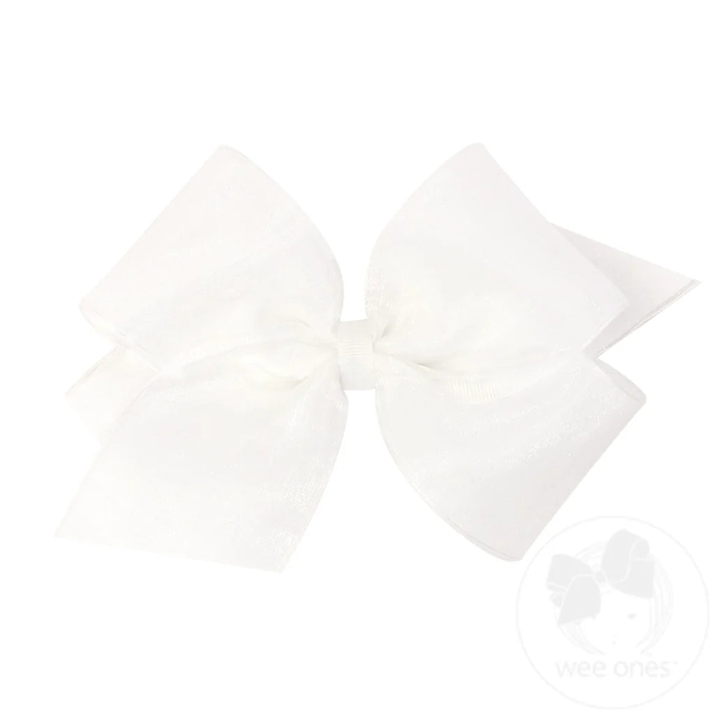 Wee Holiday-King Organza Overlay Grosgrain Bow