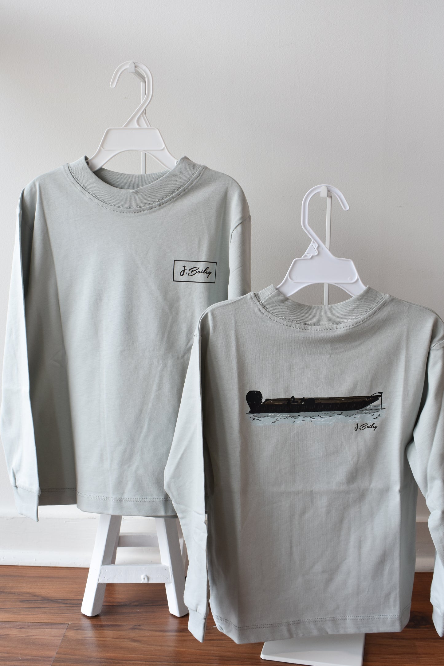 Long Sleeve Logo Tee-Jon Boat on Moss