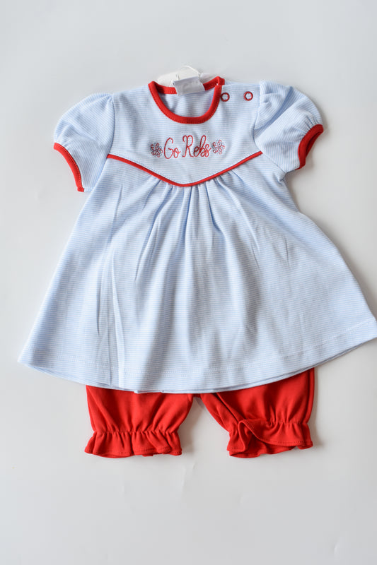 Go Rebs Pom Pom Embroidered Bloomer Set