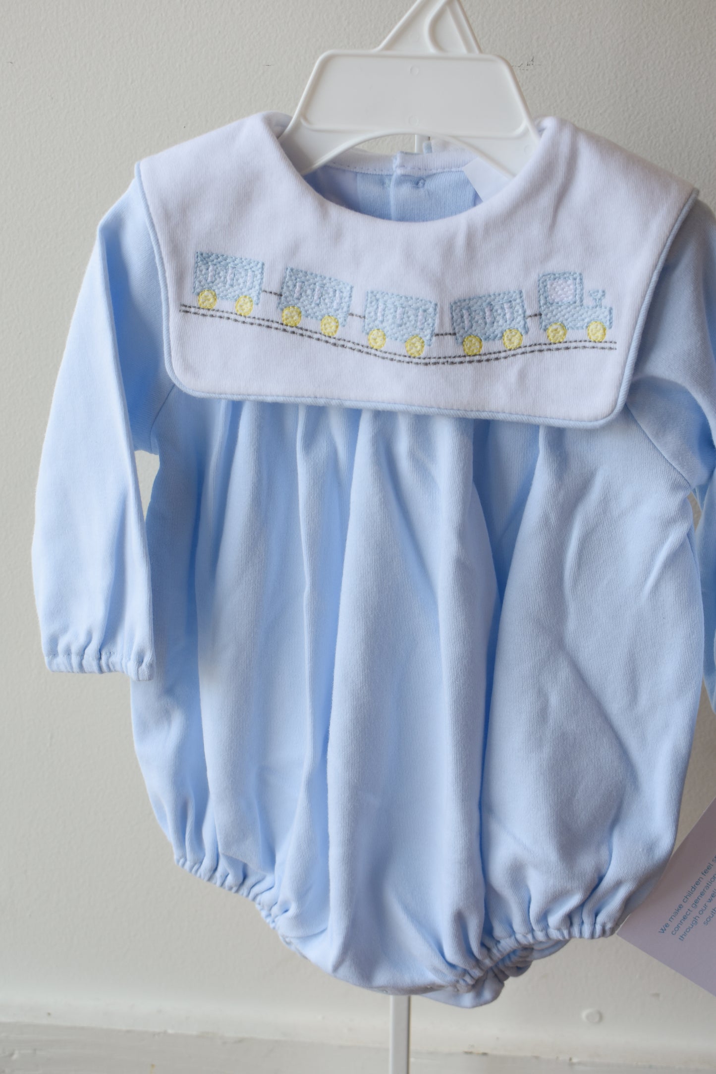 All Aboard Blue Knit Long Sleeve Bubble