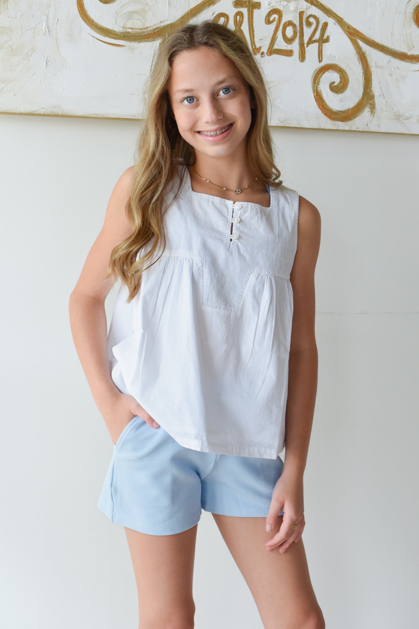 BISBY Basic Shorts-Light Blue